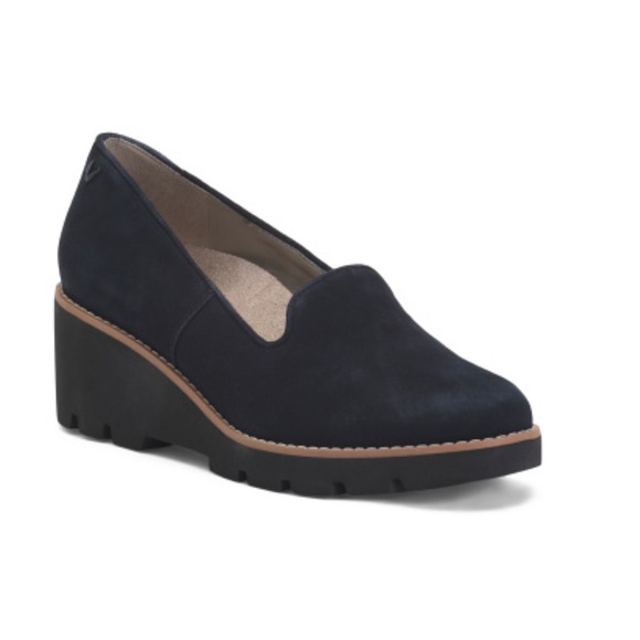 VIONIC Suede Alma Comfort Mary Jane Wedge Flats NWT - Picture 1 of 2
